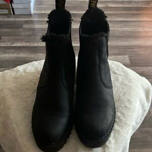 ROMETTY FAUX FUR LEATHER CHELSEA BOOTS. Used
